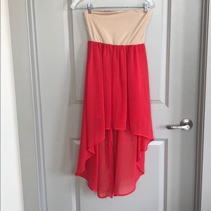 Tan/ hot reddish pink sundress. Worn a few times.